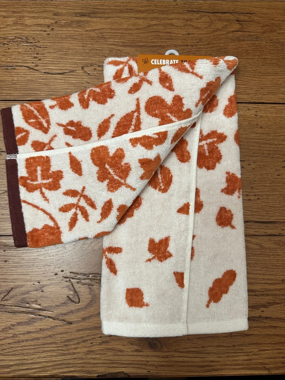 Celebrate Together Fall Fox Hand Towel - Orange
